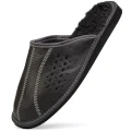 pantofle-kapcie-klapki-meskie-skorzane-zimowe-winter-ocieplane-welna-hausschuhe-slippers-tøfler-tossut-happyfeet-szary-grey