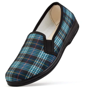 Kapcie w kratę z zakrytą piętą 1238