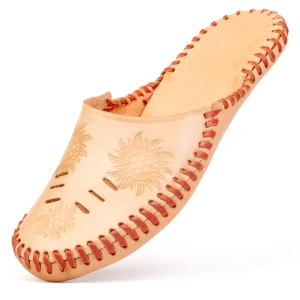 Góralskie męskie kapcie skórzane premium łączone rzemieniem 1235