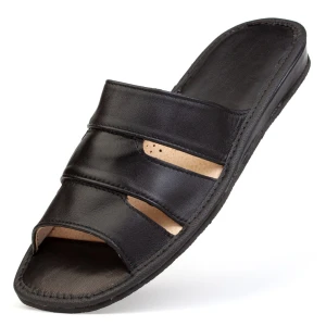 Kapcie męskie skórzane z odkrytymi palcami 1214 