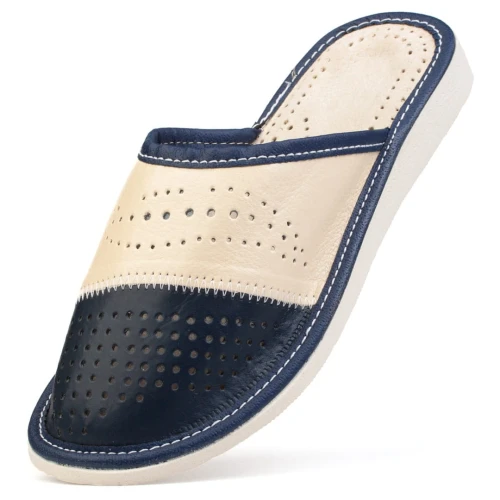 pantofle-kapcie-klapki-damskie-skorzane-hausschuhe-slippers-tøfler-tossut-happyfeet-niebieski-blue-bialy-white.jpeg