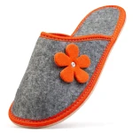 Kapcie damskie filcowe z kwiatkiem 1133p