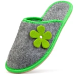 Kapcie damskie filcowe z kwiatkiem 1133z